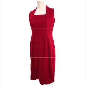 💋Talbots Red Dress Knee Height New Size 4